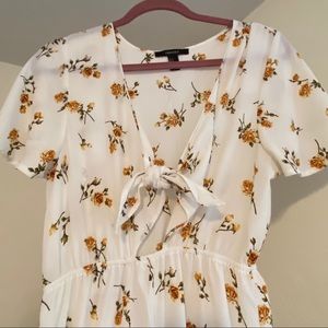 Forever21 Yellow Rose Jumpsuit